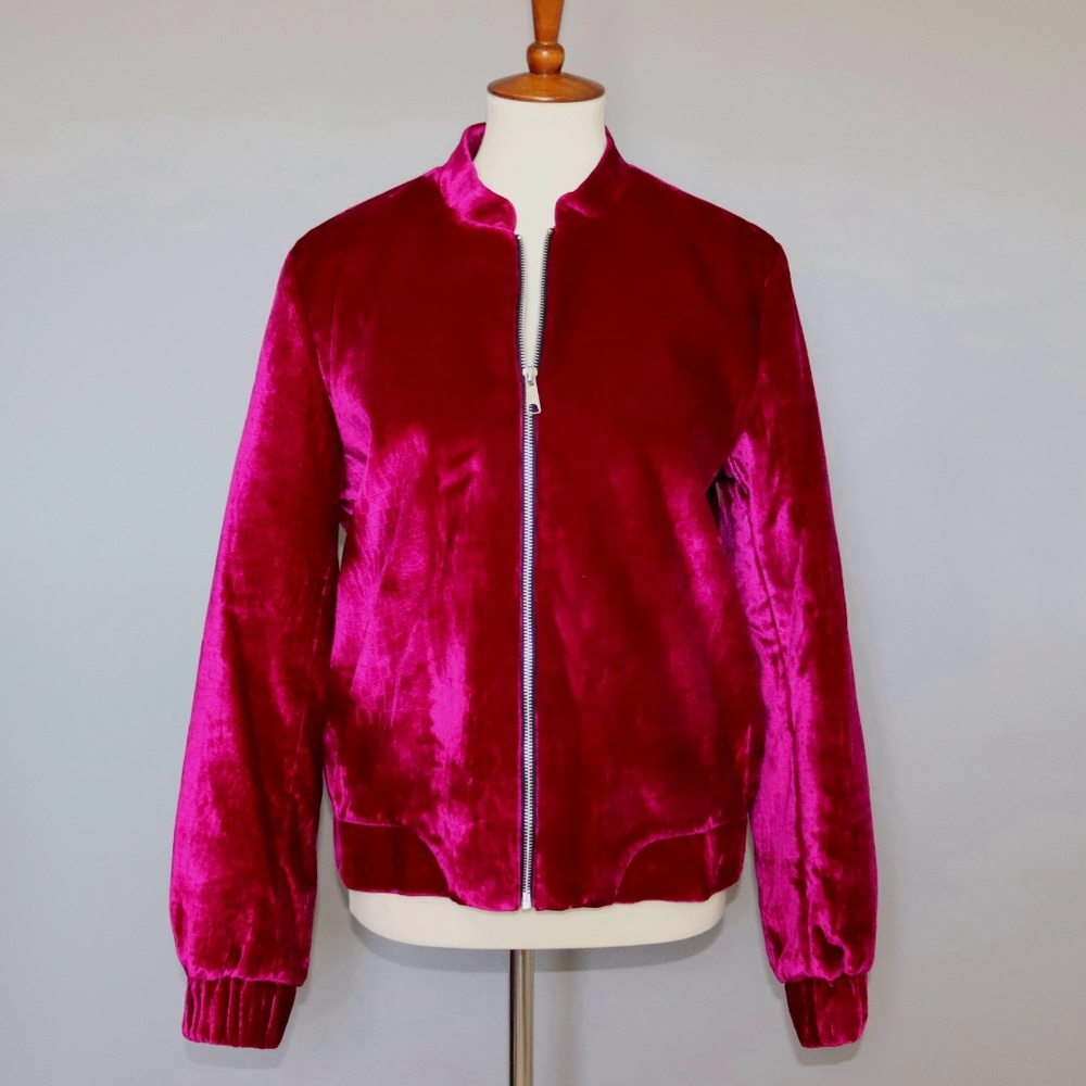 Croc Embossed Velvet Bomber Jacket Neiman Marcus 8 - Picture 2 of 8